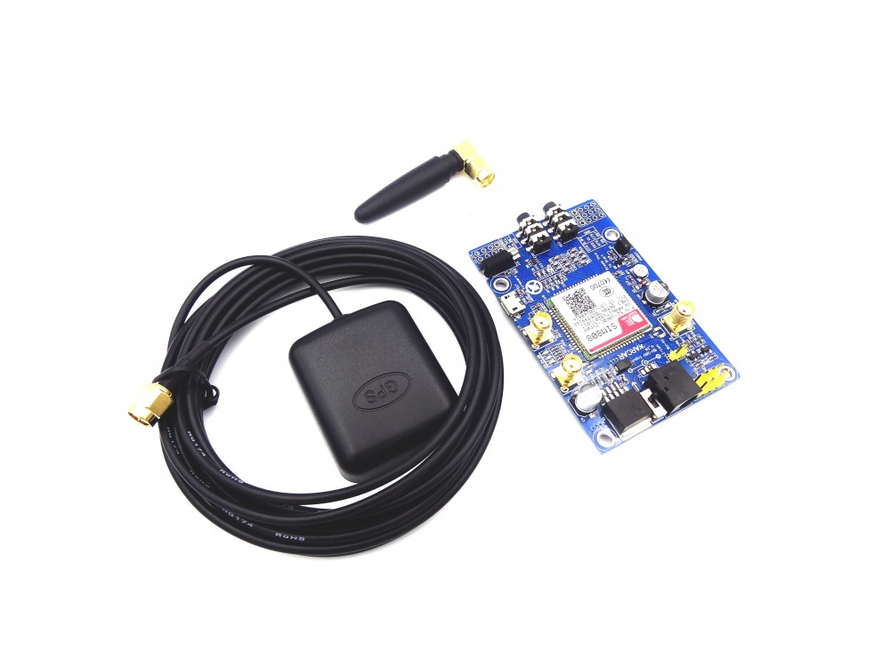 برد کاربردی صنعتی SIM808 به همراه آنتن GSM و آنتن اکتیو GPS